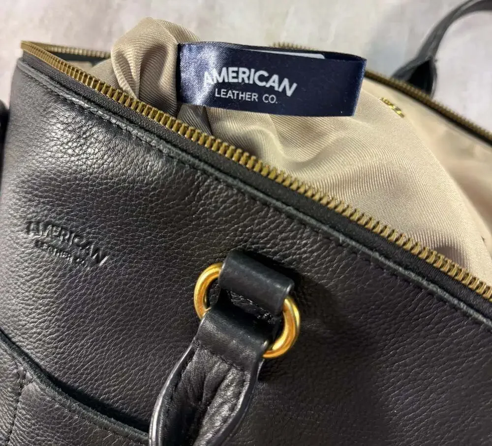 American Leather Co. Liberty Black‎ Leather Satchel Bag